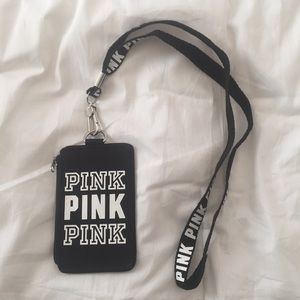 PINK ID wallet and lanyard